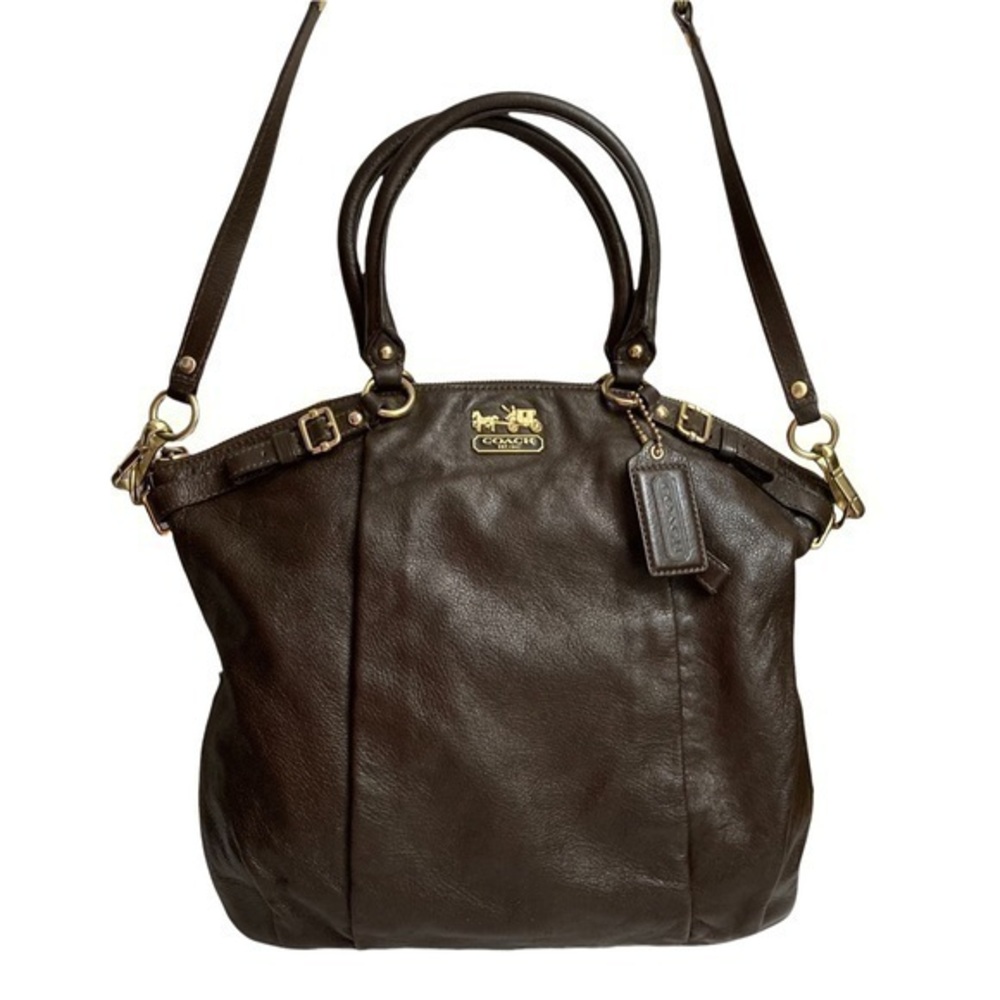 Coach brown leather Madison two way satchel bag